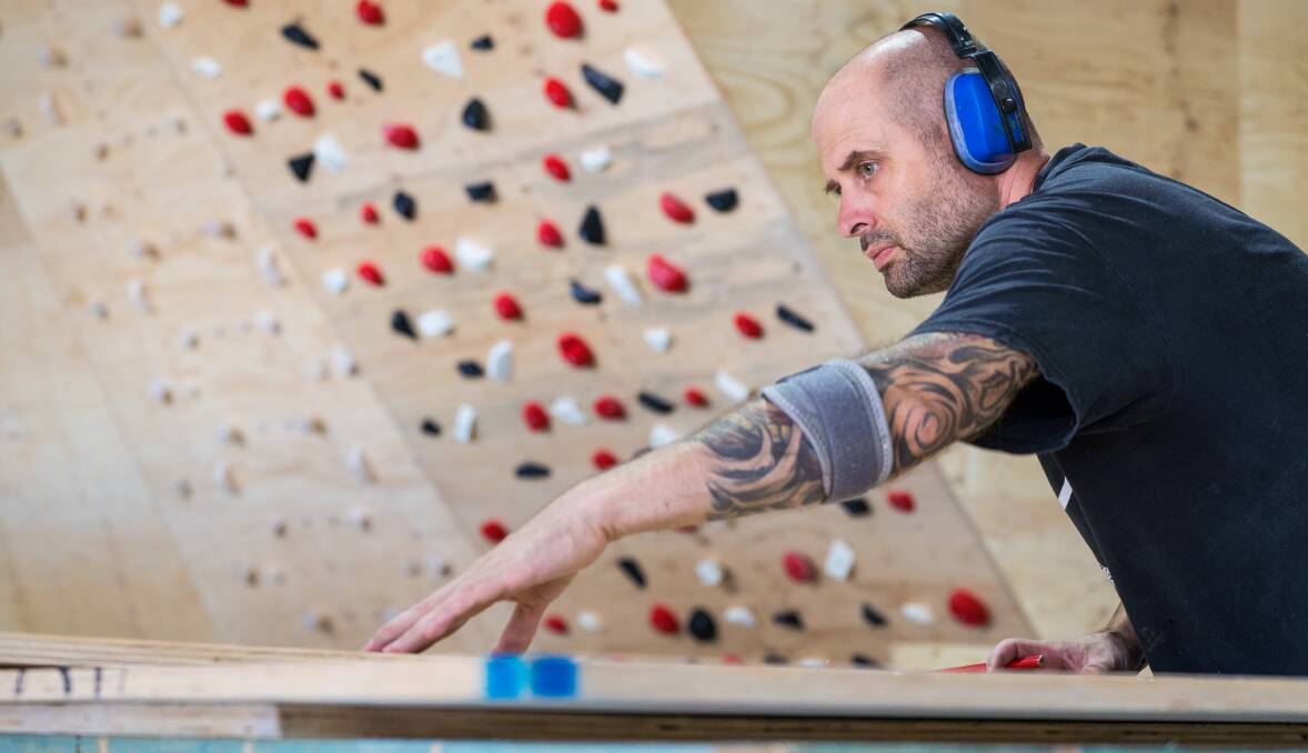 Builder Joachim Ellenrieder has become a specialist in the growing trade of indoor bouldering gym builds. Picture: James Dyer