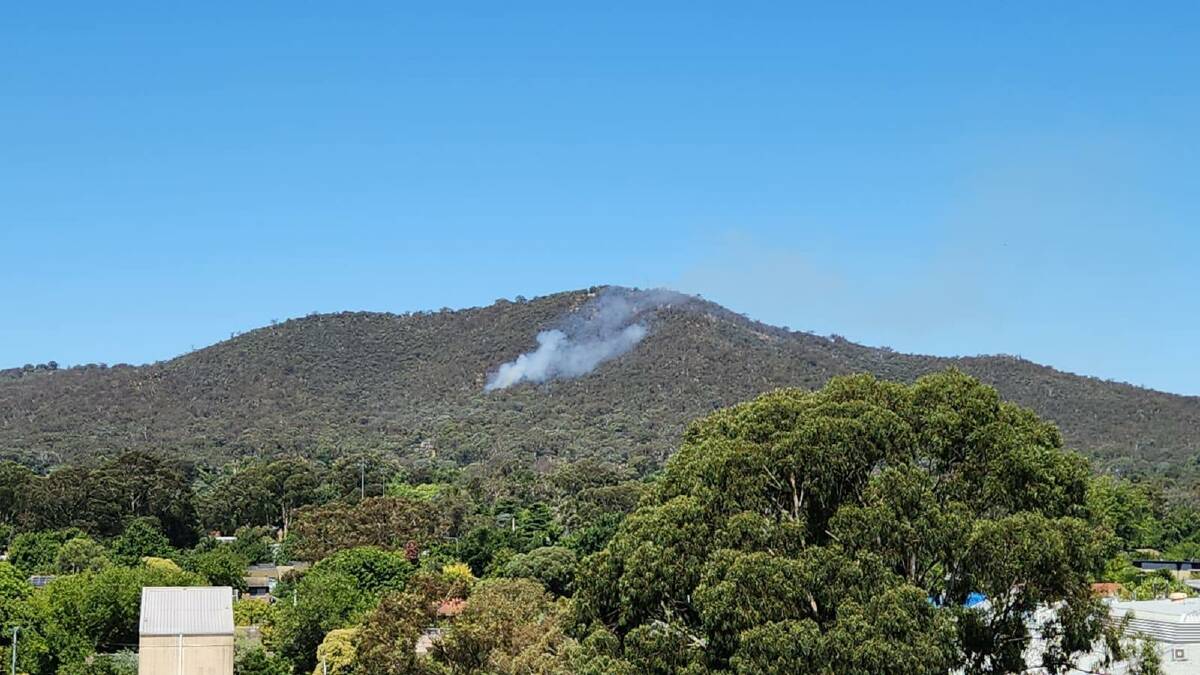 A fire was reported at Mount Ainslie shortly before 3pm. Picture supplied