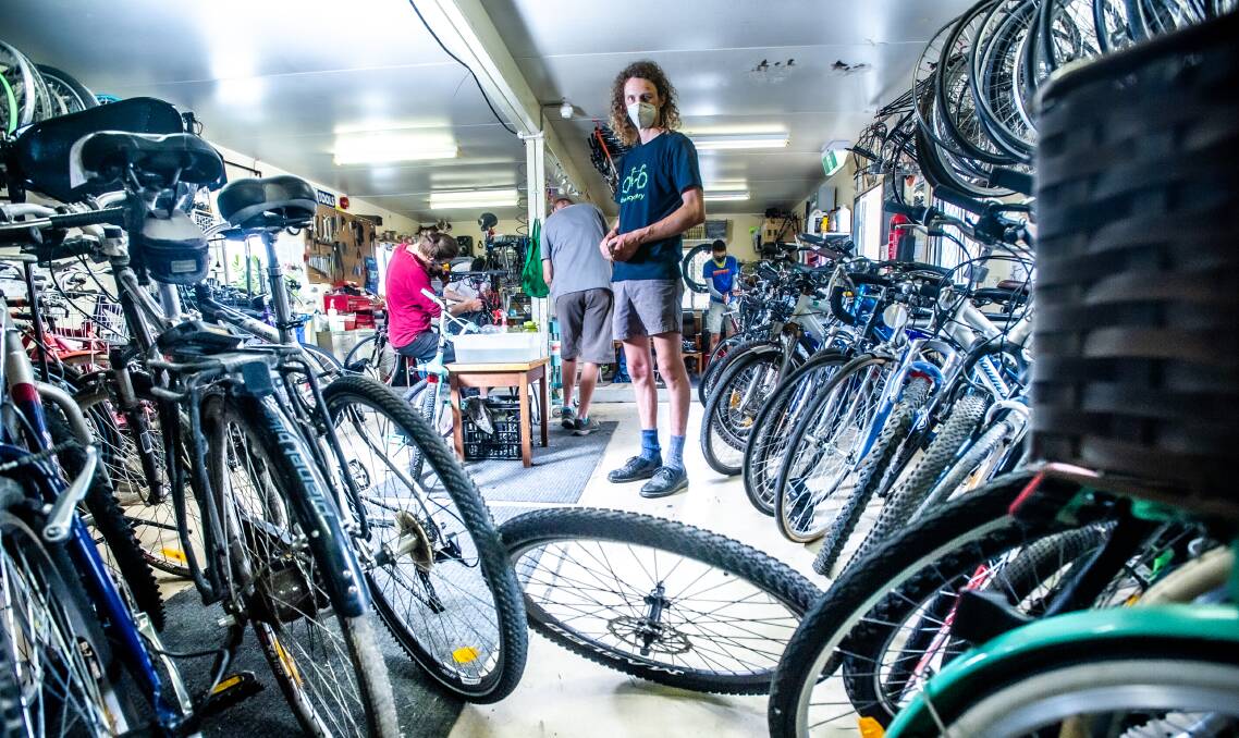The ReCyclery Canberra manager Murray Watson, the bike repair shop was a previous recipient of grant funding. Picture: Karleen Minney