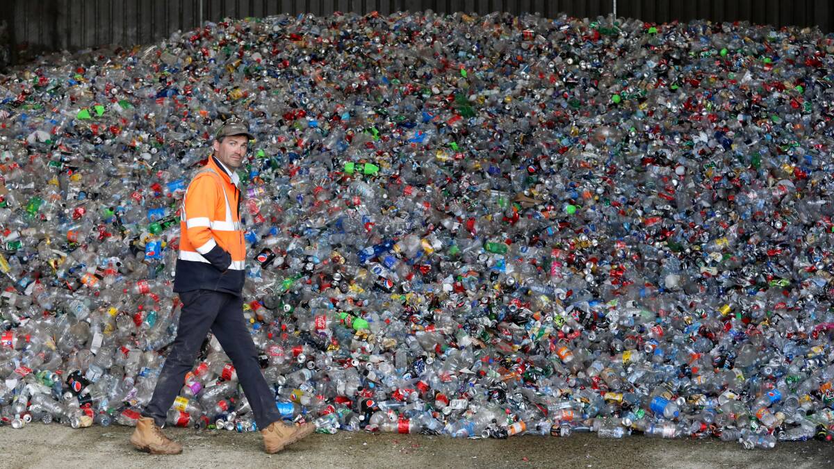 Manager Will Williams at the recycling facility prior to the Boxing Day fire. Picture by James Croucher