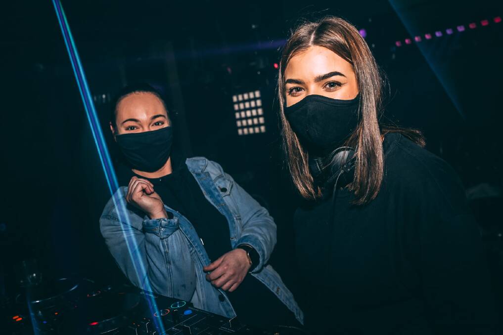 Fiction Club DJ's Brittany De Marco and Haylee Karmer will be back behind the decks in coming weeks with the dancefloor returning from Friday. Picture: Supplied 