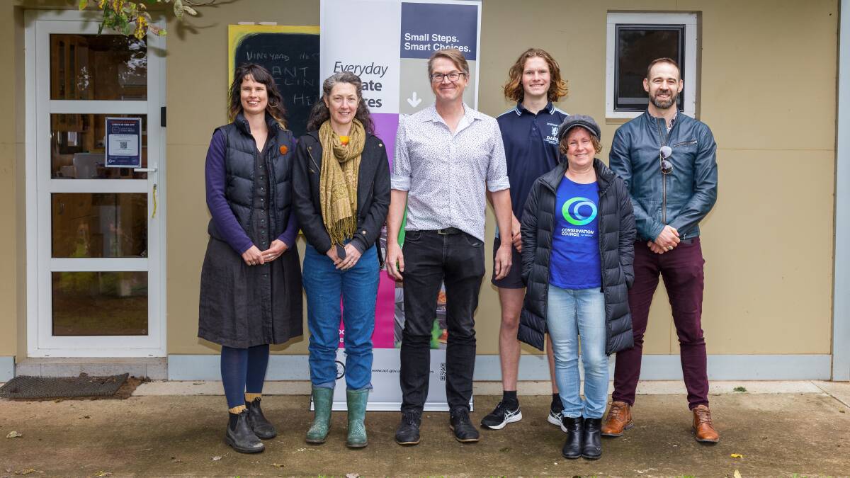Representatives of six projects sharing in $155,000 under the ACT government's Community Zero Emissions Grants program. Picture: Sitthixay Ditthavong