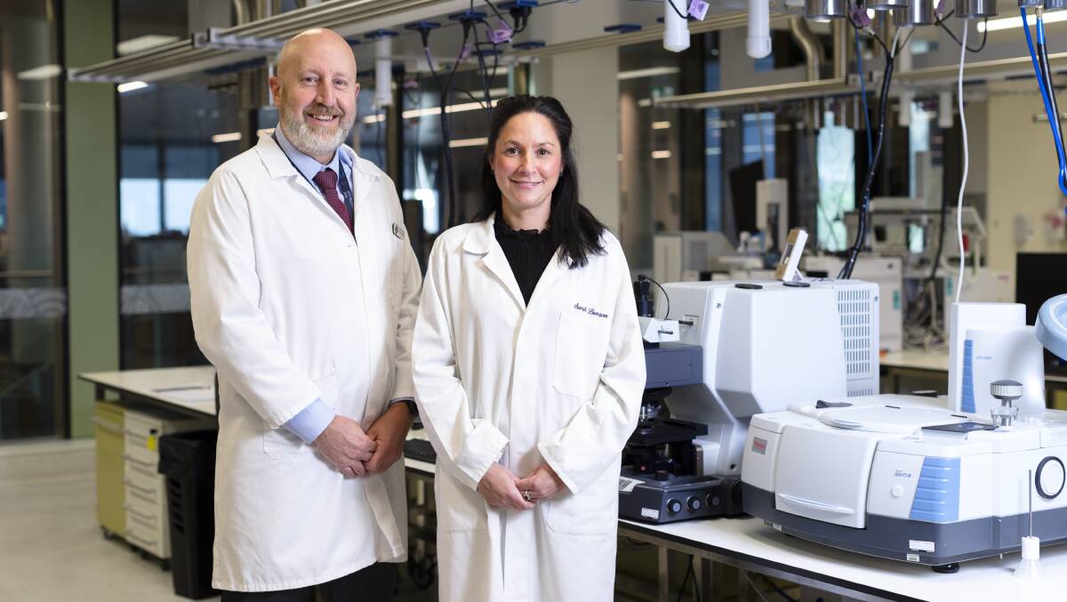 Dr Simon Walsh and Dr Sarah Benson are part of the Australian Federal Police forensic team investigation crime both here in Canberra and internationally. Picture: Keegan Carroll