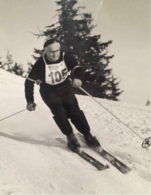 Frank Prihoda competing in the 1956 Winter Olympic Games in Cortina d'Ampezzo in Italy. Picture: Supplied