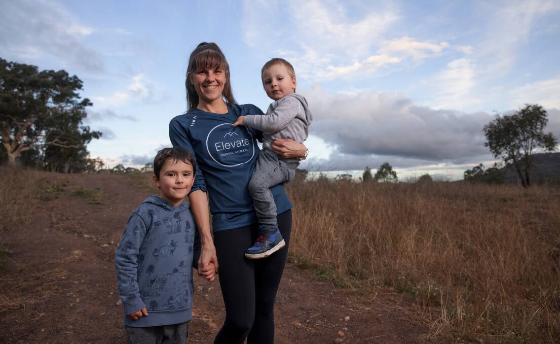 Linda Edstrom carefully managed her return to long distance running after having her sons Viggo, 4, and Noah, 2. Picture: Sitthixay Ditthavong