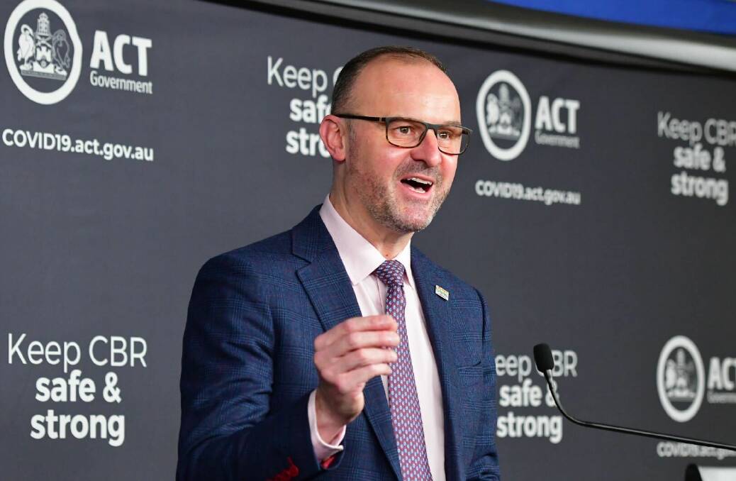ACT Chief Minister Andrew Barr has advised some lockdown changes are being considered. Picture: Elesa Kurtz