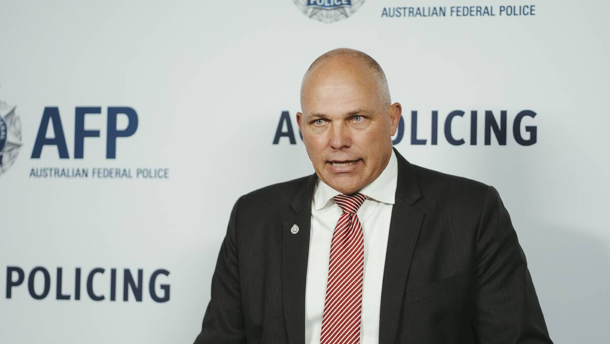 ACT Policing Detective Superintendent Scott Moller has advised of a record multimillion-dollar restraint of assets from an illegal brothel operation. Picture: Dion Georgopoulos 
