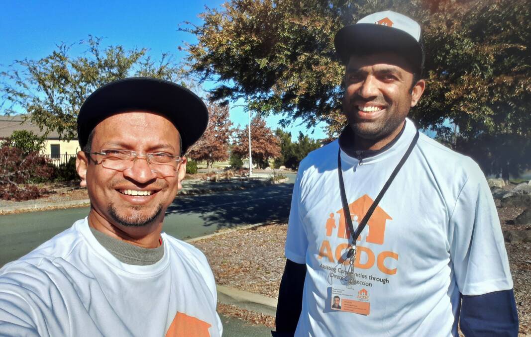 Canberra door knockers Baiju Korah and Joby Cyriac this week. Picture: Supplied.