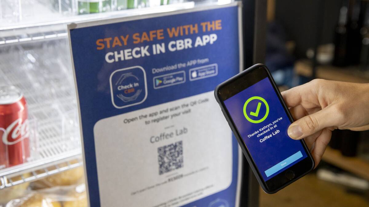 Unofficial QR codes warning of surveillance placed over CBR check ins