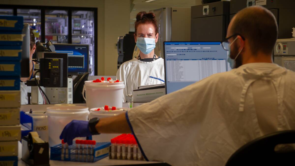 COVID test processing lab in the ACT. Picture: Elesa Kurtz