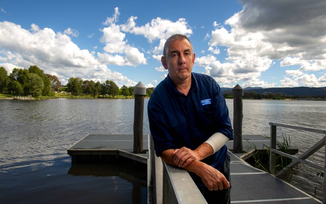 Southern ACT Waterwatch Coordinator, Martin Lind said reducing grass clippings entering the lake is expected to improve water health. Picture by Elesa Kurtz