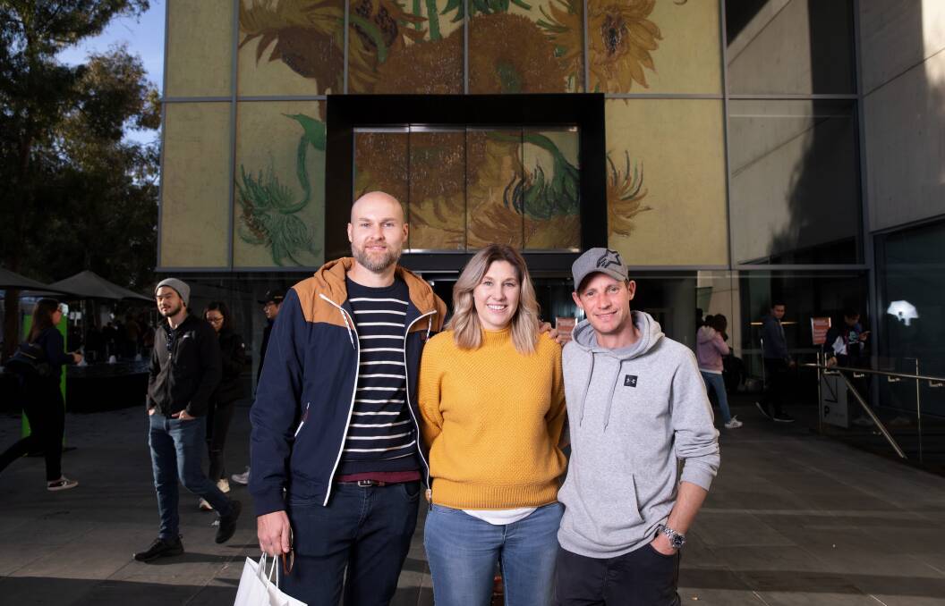 Matt and Katherine Loftus, with Richard Bucknall saw Botticelli to Van Gogh: Masterpieces from the National Gallery, London ahead of its final week. Picture Sitthixay Ditthavong