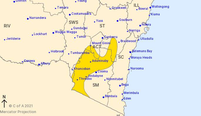 A severe weather warning has been issued for parts of the ACT. Picture: Supplied