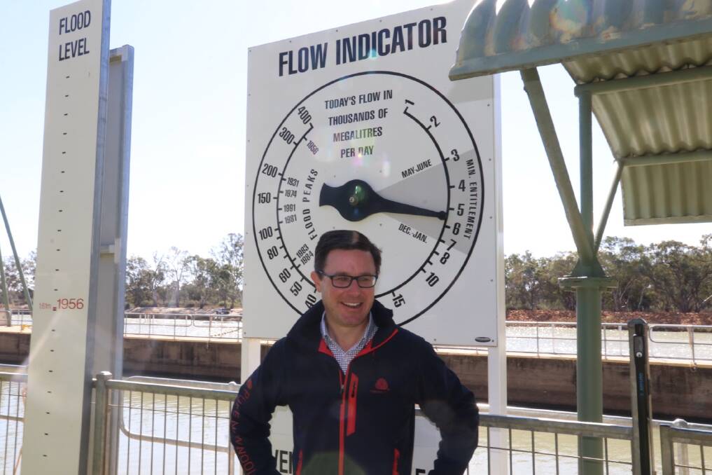 Water and Drought Minister David Littleproud at Lock 5 in Renmark, South Australia.
