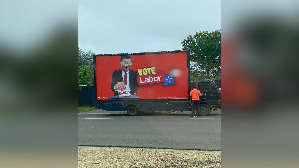 An image of the anti-Labor advertising seen on the streets of Canberra. Picture: Twitter/AndrewBrownAU