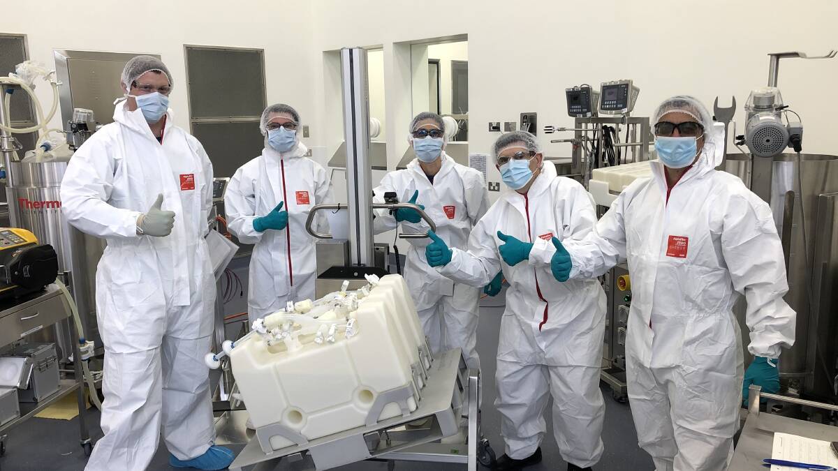 CSL manufacturing operators in Broadmeadows with the AstraZeneca COVID-19 vaccine stored in cryo-vaults. Image: Supplied