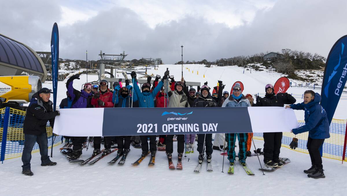 Perisher officially opened on Friday with Front Valley and the Village Eight Express, along with the resort's Tom Thumb beginner area and Slope Style park. Picture: Vail Resorts