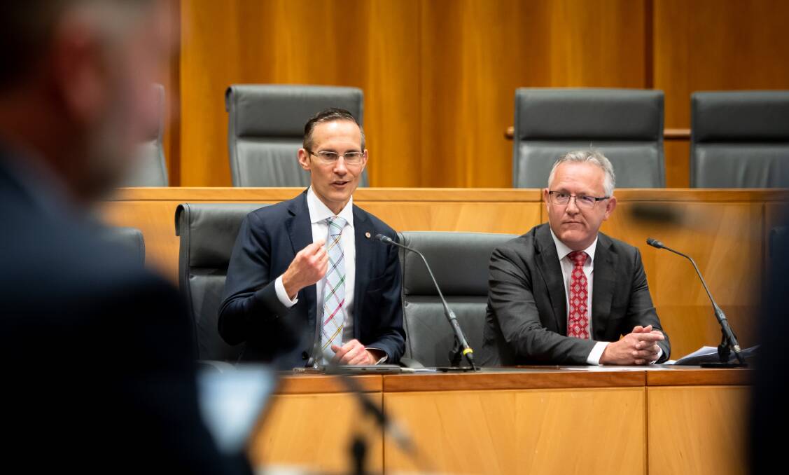 ACT MPs Andrew Leigh and David Smith. Picture by Elesa Kurtz