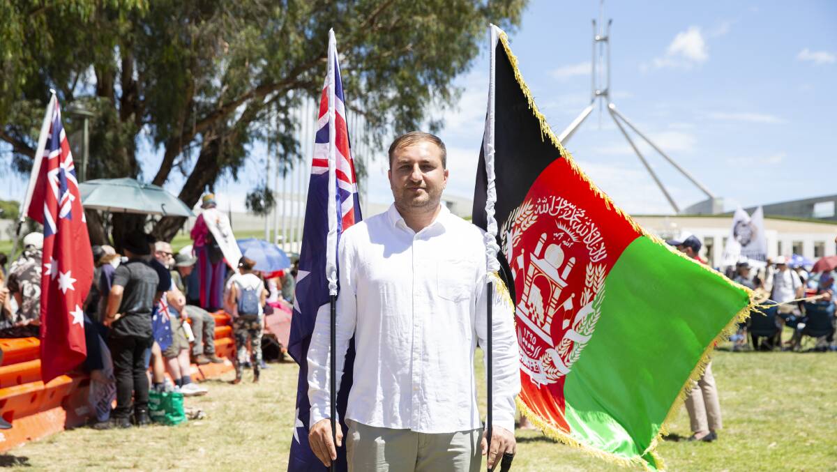 Refugees from Afghanistan rallied at Parliament House in February this year seeking permanent residency as they rebuild their lives after the 20-year war. Picture: Dion Georgopoulos
