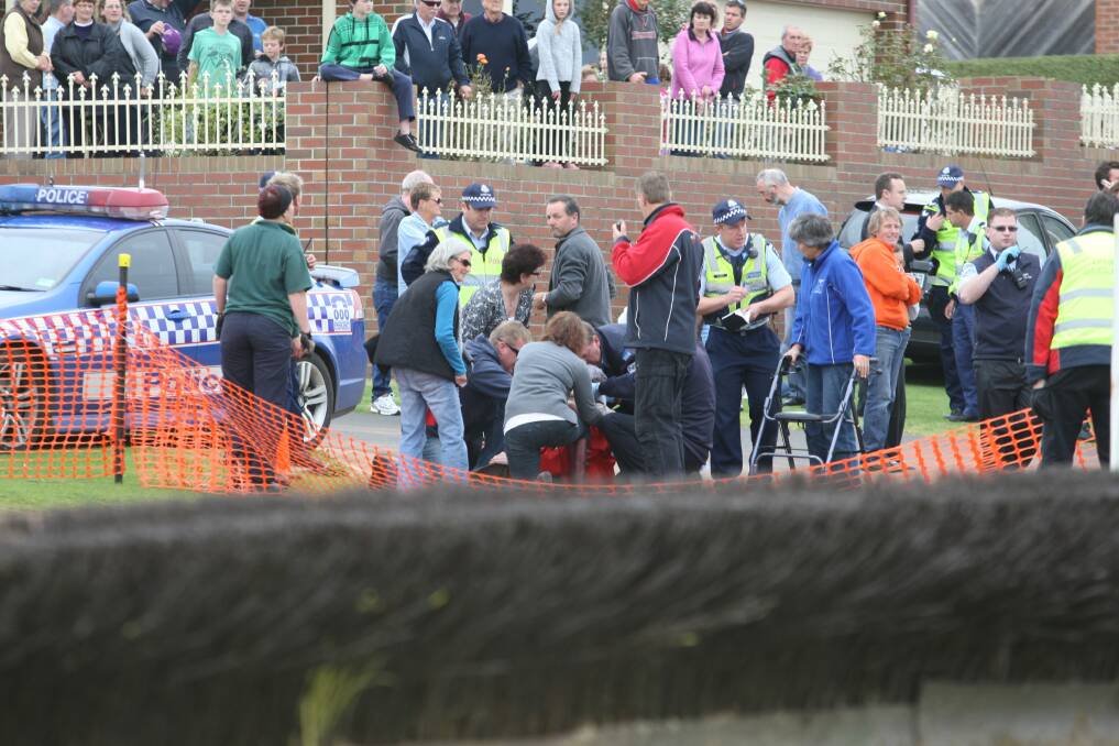 The scene after Banna Strand jumped into the crowd.
