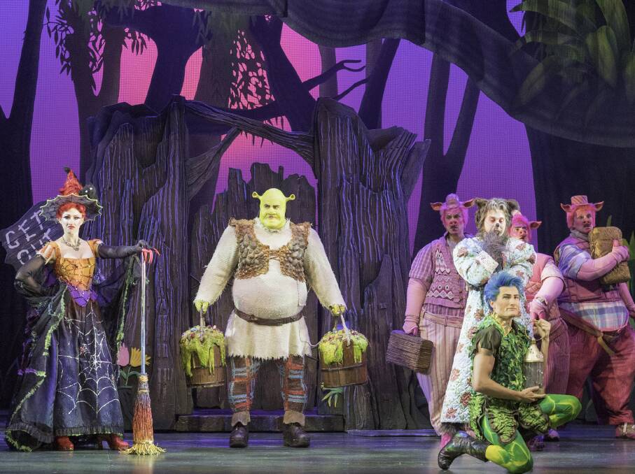 A scene featuring the Sydney cast of Shrek the Musical. Picture: Brian Geach