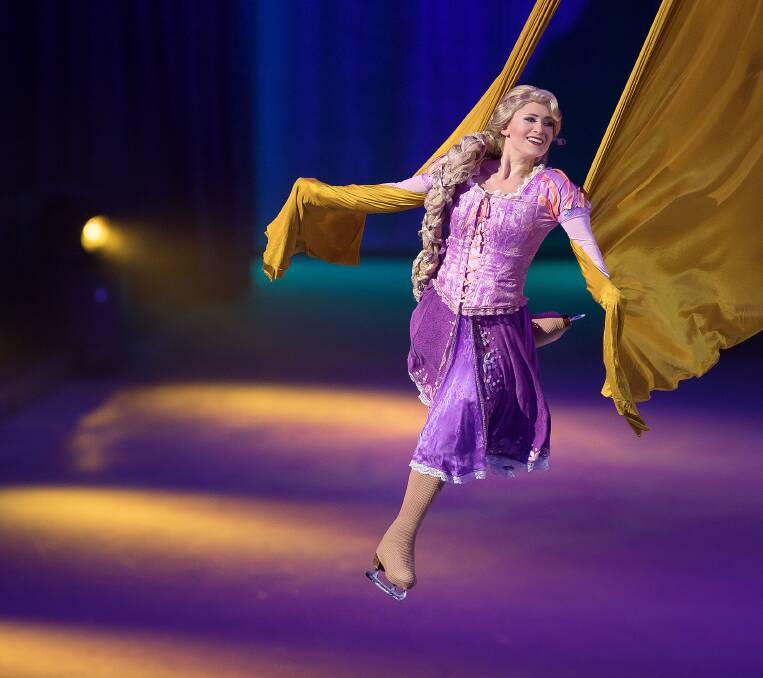 Anna Bradshaw, who plays Rapunzel in Disney On Ice celebrates Mickey and Friends, hosted a skating class with young Canberrans. 