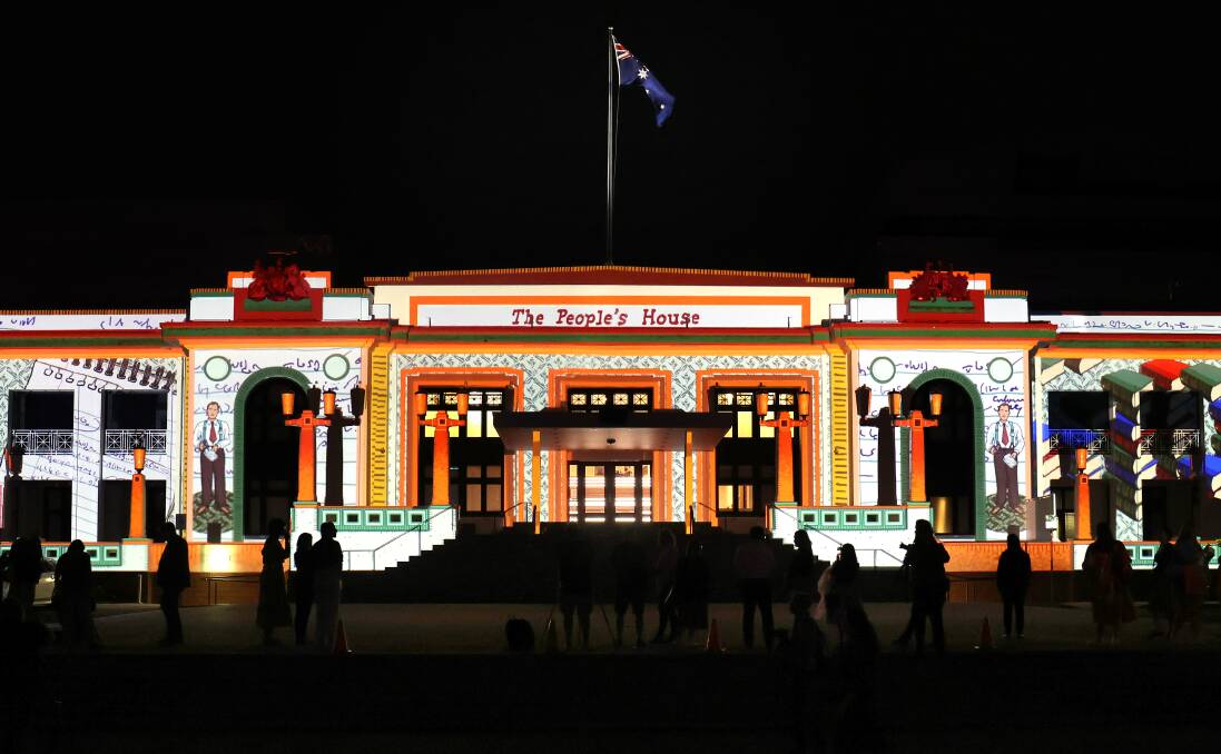 Old Parliament House during last year's Enlighten. Picture by James Croucher