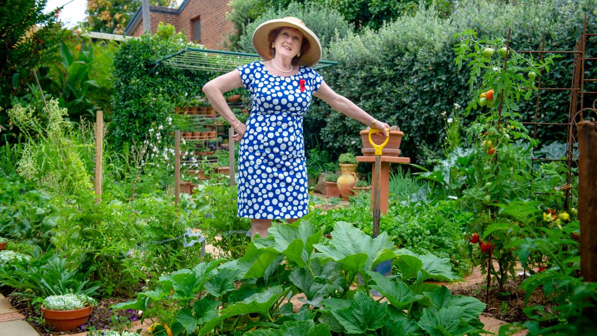 Teresa Zarlenga in her productive kitchen garden in Red Hill. Picture: Elesa Kurtz