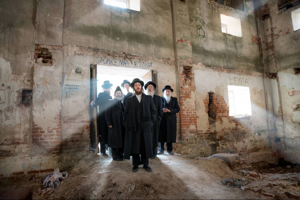 One of the works in Bracha - Blessing: Back to Polish Shtetls showing Hasidic Jewish in a ruined synagogue in Poland. Picture: Copyright Agnieszka Traczewska, 2018