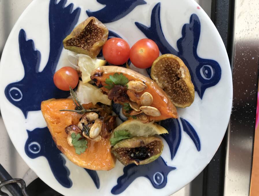 Susans roasted pumpkin with roasted pumpkin seeds. Picture: Gini Hole