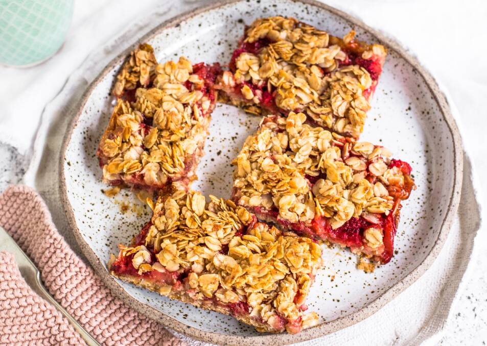 Strawberry oatmeal breakfast bars. Picture supplied 