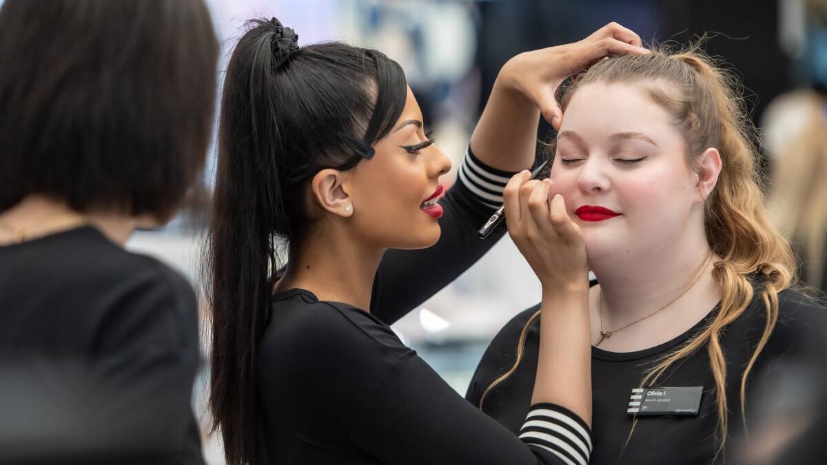 Sephora opened the doors of its Canberra Centre store on Thursday, with in-store beauty services available. Picture: Karleen Minney