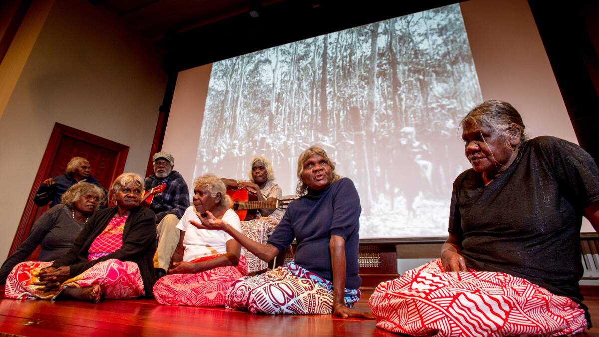 Tiwi Strong Women have travelled thousands of kilometres from Bathurst Island to perform in the Canberra International Music Festival. Picture: Elesa Kurtz