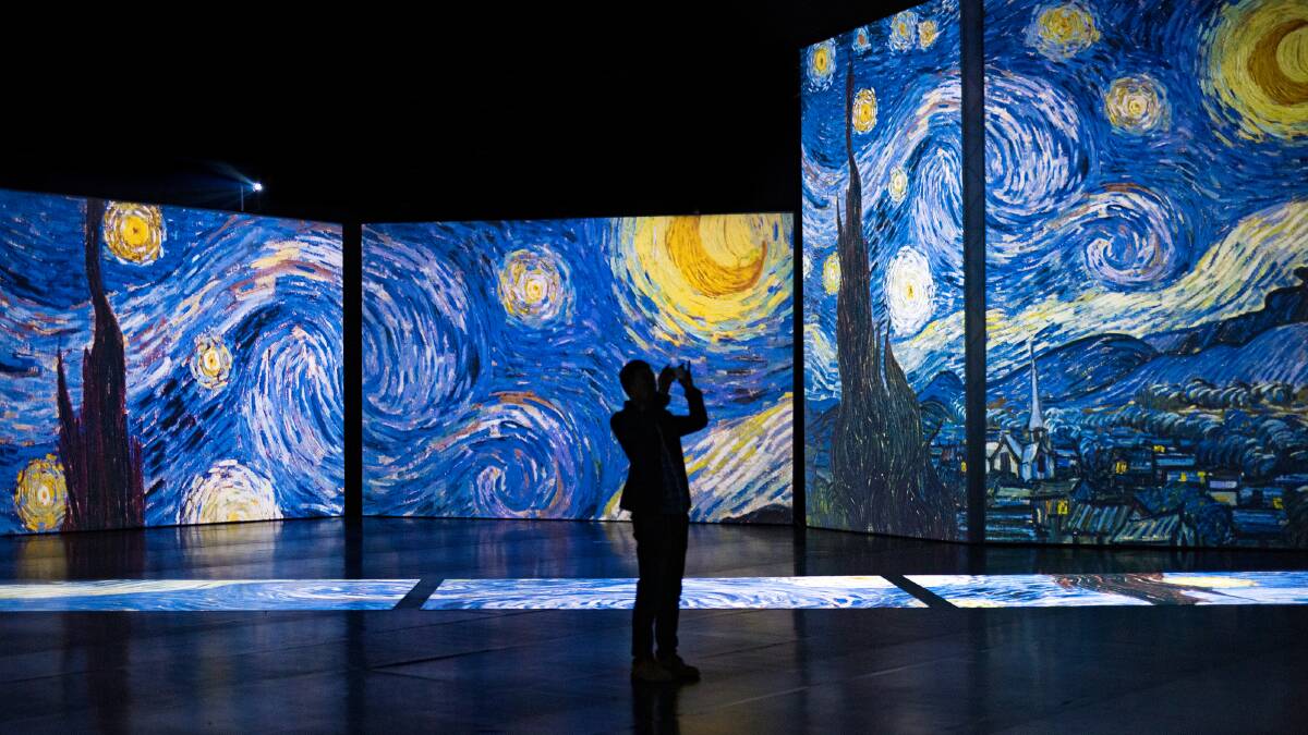 The Starry Night is one of the artworks used in the Van Gogh Alive experience, which comes to Canberra next month. Picture: Supplied and Morgan Sette