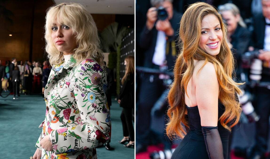 Miley Cyrus and Shakira have both brought out songs dissing their respective ex-husbands. Picture Getty Images