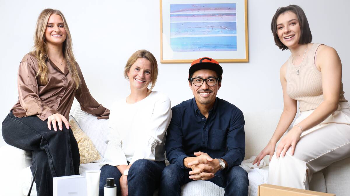 Miiroko co-founders Claire Chesterton and Yuki Saito (centre) with marketing assistant Nicole Koprivec and intern Tash Kelly. Picture: James Croucher
