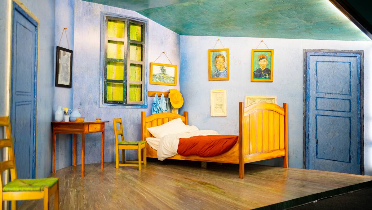 A life-sized replica of Van Gogh's painting, The Bedroom