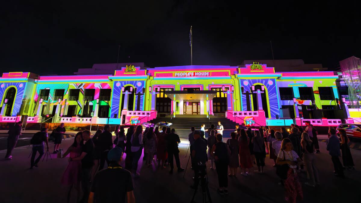 The Museum of Australian Democracy Enlighten projections at Old Parliament House. Picture by Sitthixay Ditthavong