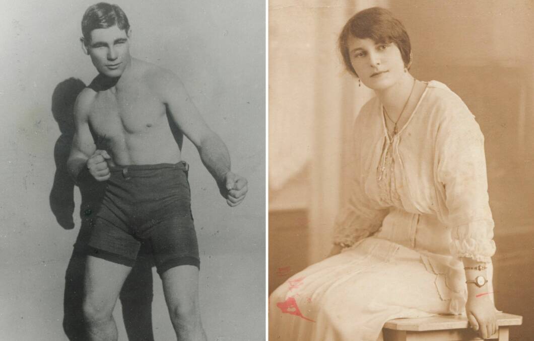 Les Darcy and his sweetheart Winnie O'Sullivan. Pictures: National Library of Australia and National Museum of Australia