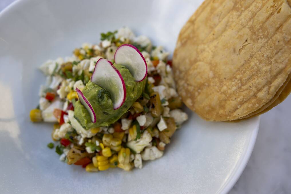 The cauliflower ceviche with guacamole and tortillas. Picture by Gary Ramage