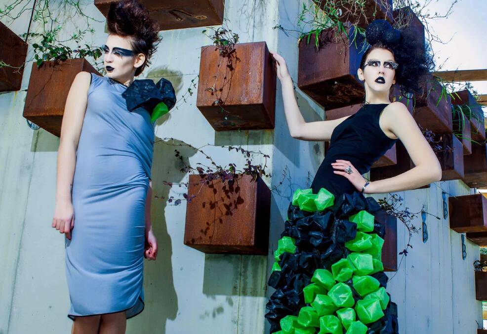 Ellen Hodgson and Nicole Luker model some of pieces from Dissonance ahead of Trove Canberra's Slow Fashion Parade. Hair by Tara Volgyesi. Makeup byGabbi Vann Picture: Eric Piris - Red Photography