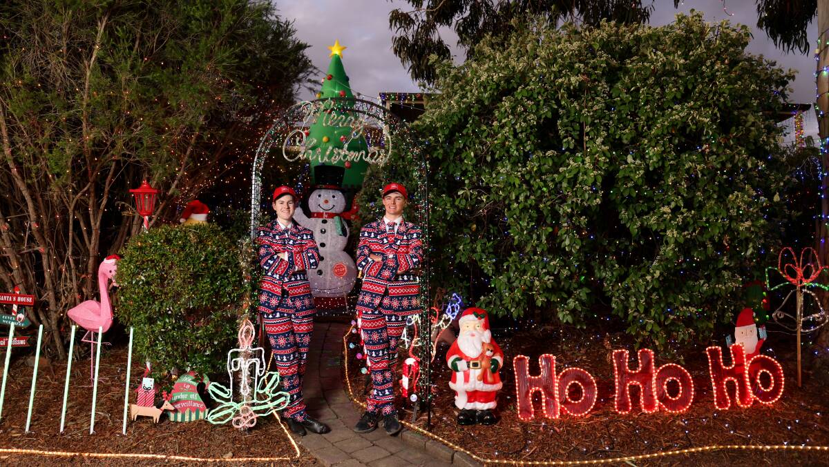 Ben Walker and James Crowther have both decorated their Gowrie houses to raise money for MS. Picture by James Croucher