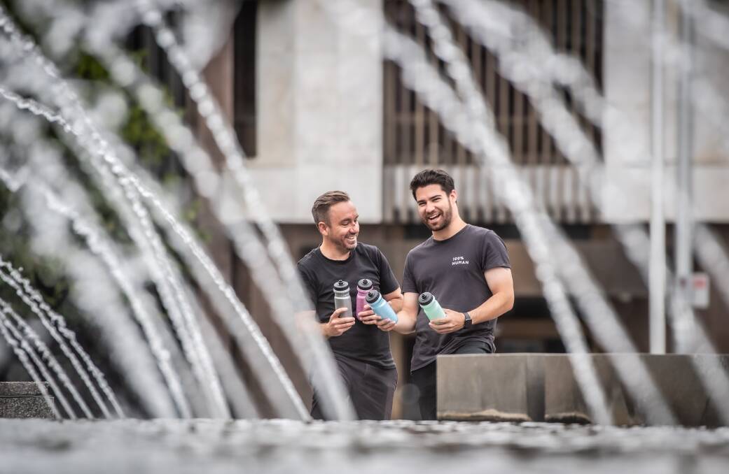 Formswell designers Daniel Armstrong and Rene Linssen are the brains behind the new Asics water bottle. Picture: Karleen Minney