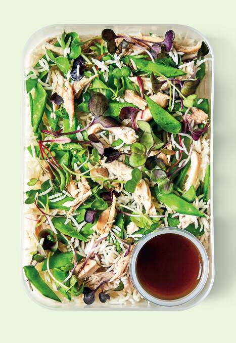 Japanese chicken and rice salad with ginger soy dressing. Picture: Supplied