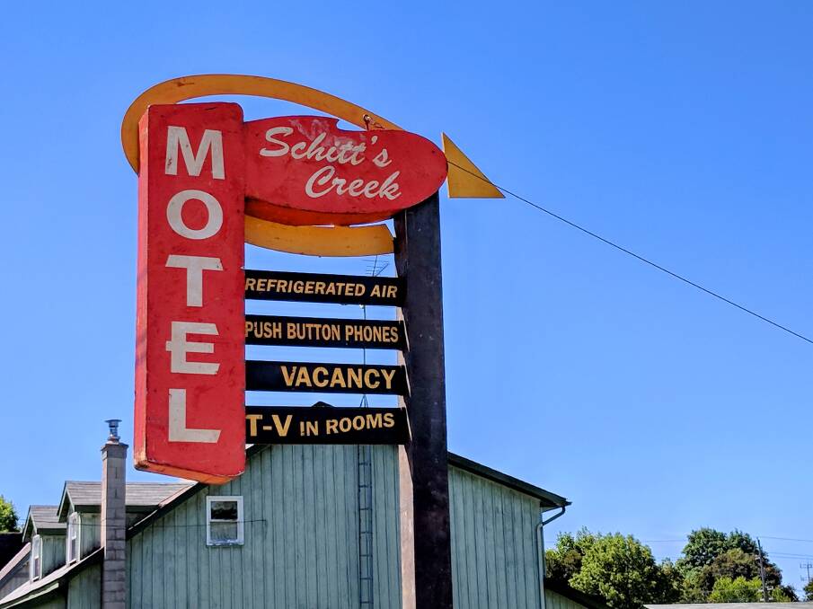 The Schitt's Creek Motel sign as featured in the Schitt's Creek television series. Picture: Shutterstock