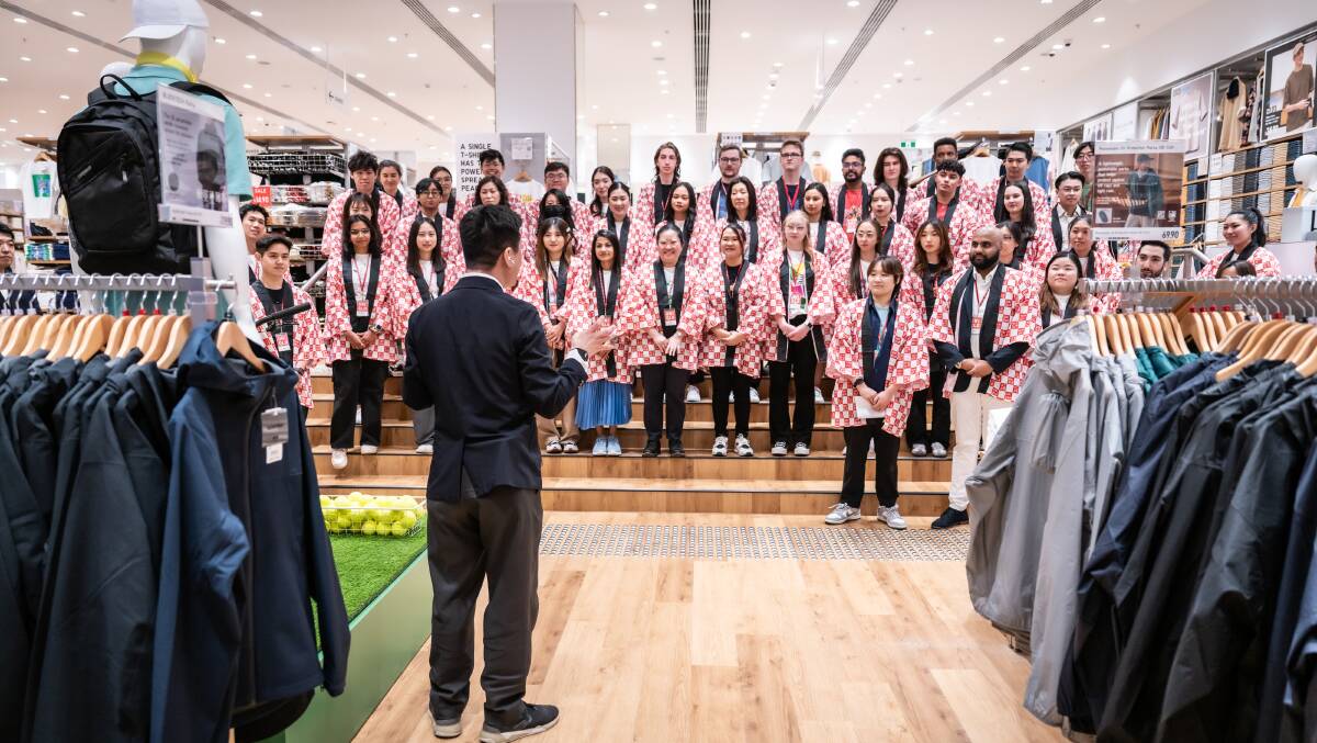 The UNIQLO team ahead of opening at the Canberra Centre. Picture by Karleen Minney