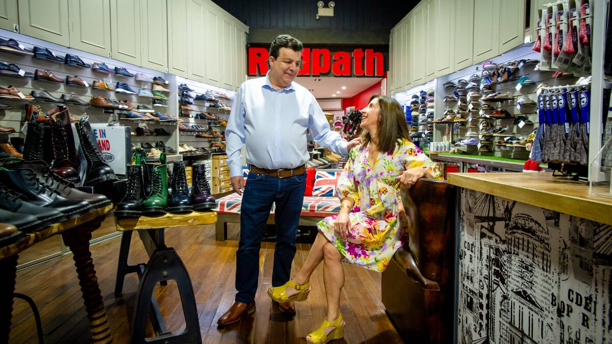 Redpath Shoes owners Poppy and Michael Vassiliotis are celebrating the business' 100 years of operation. Picture by Elesa Kurtz
