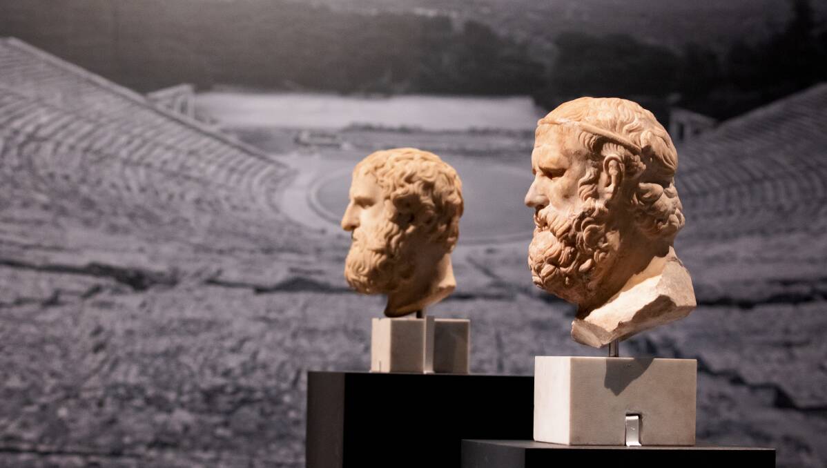 Inside the National Museum of Australia's Ancient Greeks: Athletes, Warriors and Heroes exhibition. Picture: Sitthixay Ditthavong