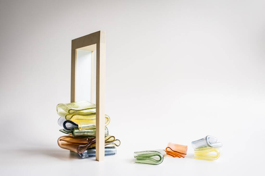 Kirstie Rea's glass artwork With care, 2020 will feature in the Craft ACT Members Exhibition. Picture: Lean Timms