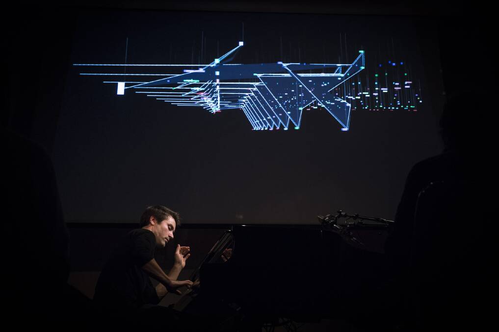 Each of Dan Tepfer's visualisations represent the music being played. Picture by Nicolas Joubard 